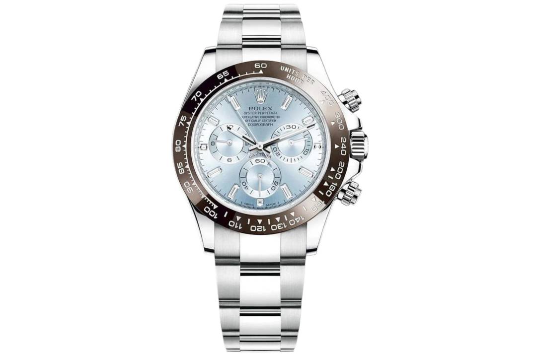 ROLEX DAYTONA COSMOGRAPH 40MM PLATINUM ICE BLUE DIAL REF: 116506